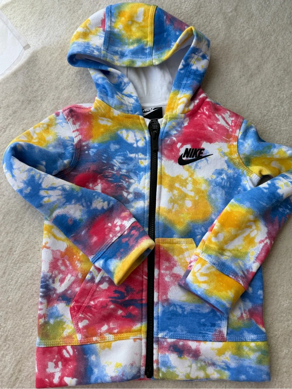 Nike Kids Tie-Dye Zip Hoodie - Blue, Pink, Yellow